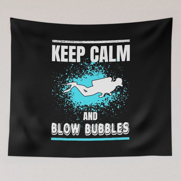 Item preview, Scuba Diving Keep Calm and Blow Bubbles Distressed Design designed and sold by LarkDesigns.