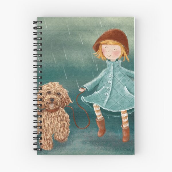 Artikelvorschau, Labradoodle & Mädchen im Regen entworfen und verkauft von LabradoodleLove.