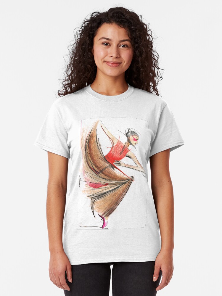 Alternate view of Expressive Dancer Dance Drawing Classic T-Shirt