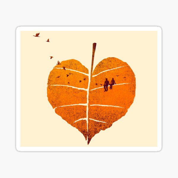 A Leaf In Love Sticker