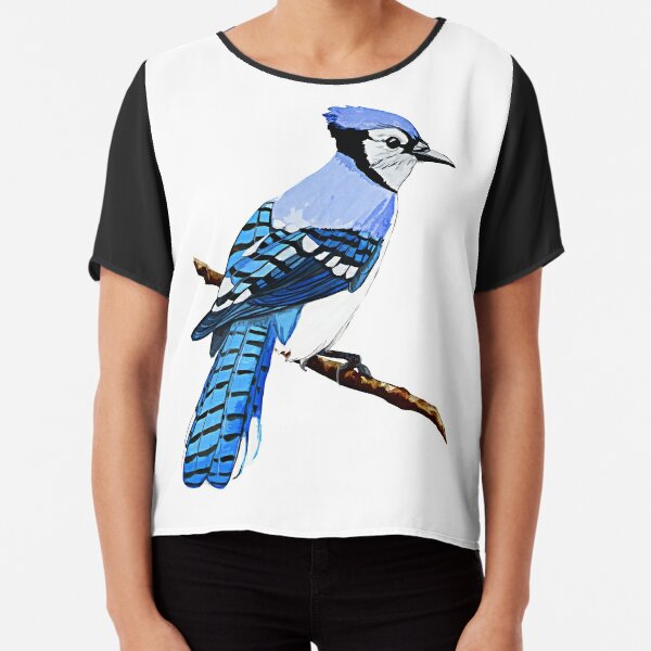 Watercolor blue stellar jay bird artistic animal watercolour T-Shirt