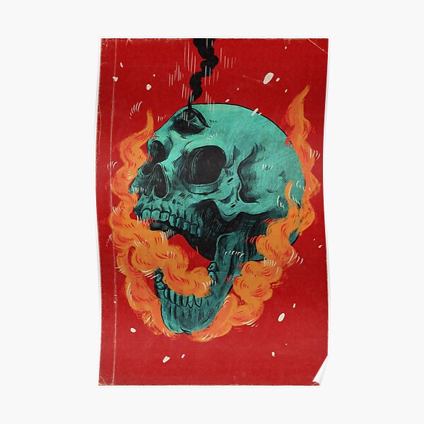 Cool Skull Posters Redbubble - wendigo skull roblox