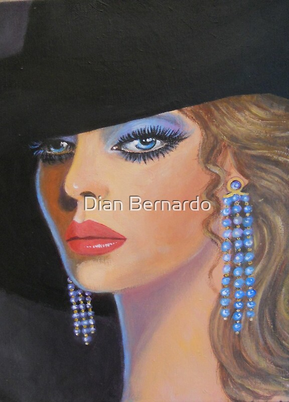 "LADY WITH BLUE EARRINGS" by Dian Bernardo Redbubble