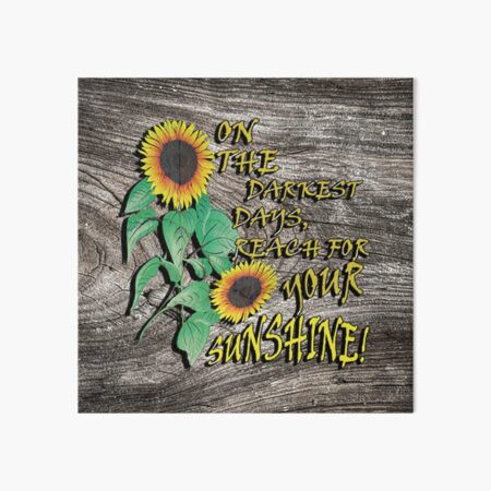 Impression Rigide Conception Et Citation De Tournesol De Ferme Les Jours Les Plus Sombres Recherchez Votre Soleil Decoration Et Cadeaux Rustiques Par Tamdevo1 Redbubble