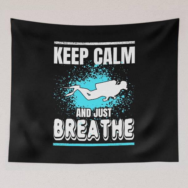 Item preview, Scuba Diving Keep Calm and Breathe Distressed Design designed and sold by LarkDesigns.