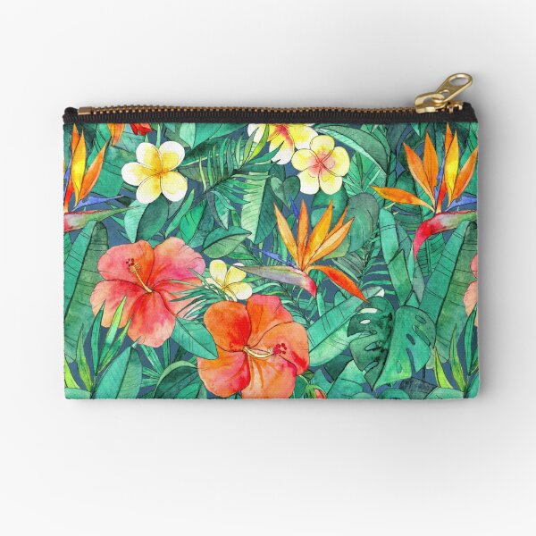 Classic Tropical Garden Zipper Pouch