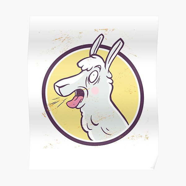 crazy llama, screaming llama Poster