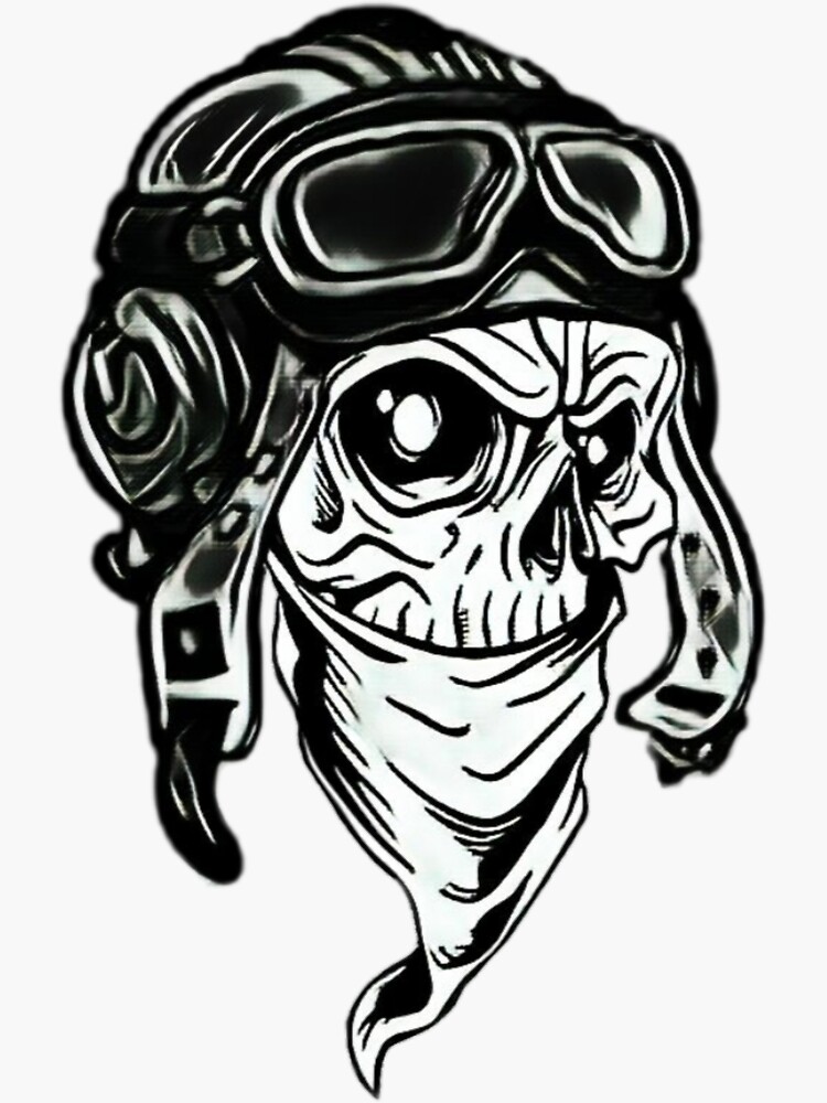 "Skull Aviator " Sticker for Sale by RebelShadow Redbubble
