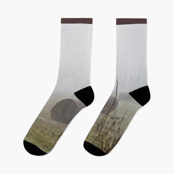 Item preview, Hay Bales In The Fog designed and sold by mljdwhite.