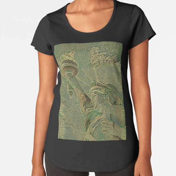 FREIHEITSSTATUE CAMOUFLAGE Premium Rundhals-Shirt