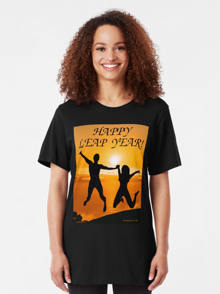 Alternate view of Happy Leap Year Slim Fit T-Shirt