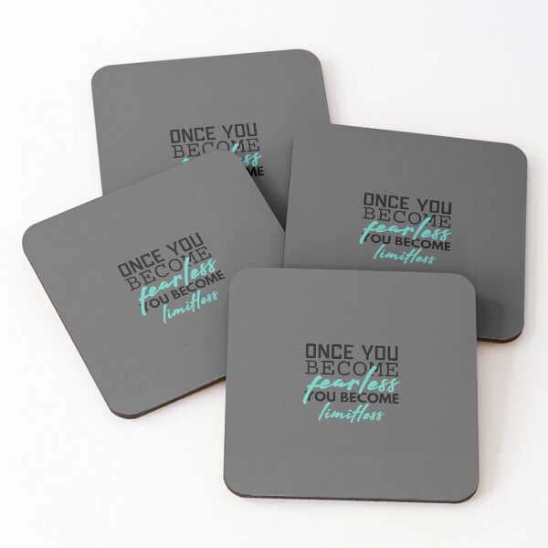 Item preview, Once you become fearless you become limitless motivational and Inspirational Quote designed and sold by Minimalist Quotes and Sayings.