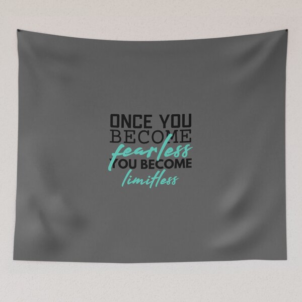Item preview, Once you become fearless you become limitless motivational and Inspirational Quote designed and sold by Minimalist Quotes and Sayings.