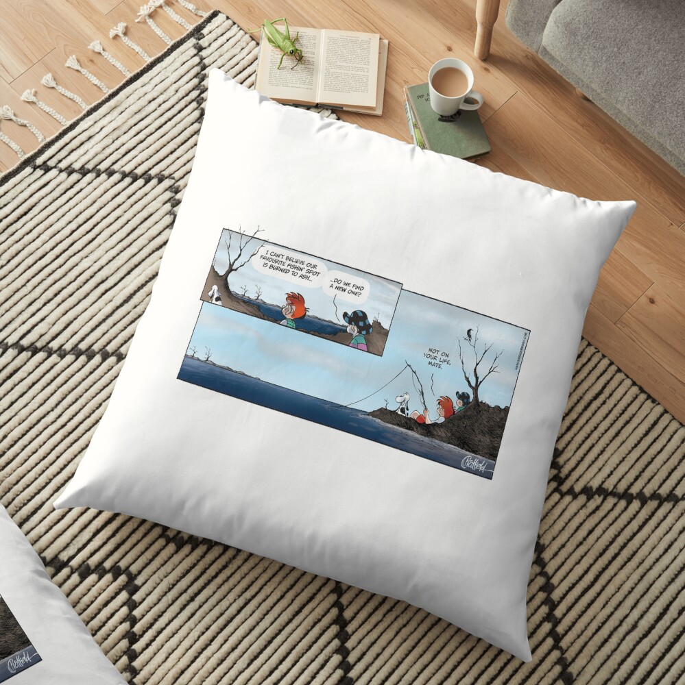 Ginger Meggs bushfire comic strip Floor Pillow