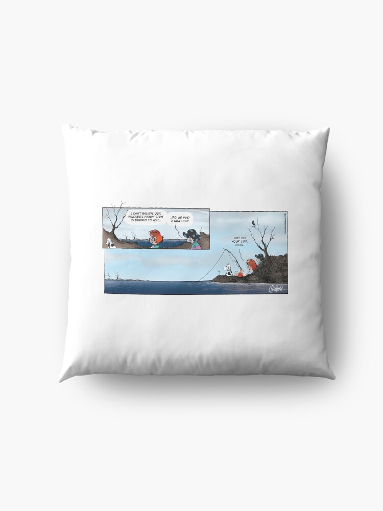 Alternate view of Ginger Meggs bushfire comic strip Floor Pillow