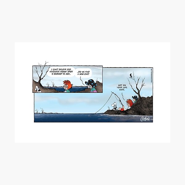 Ginger Meggs bushfire comic strip Photographic Print