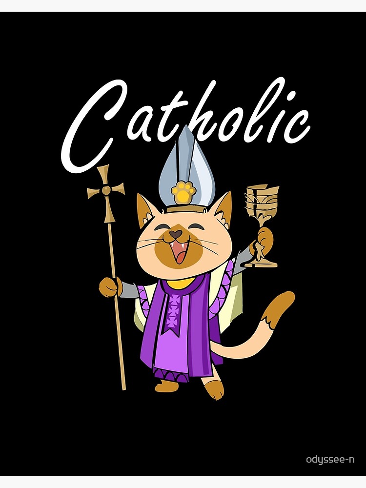 Catholic cat catholic funny christian cat lover | Art Board Print