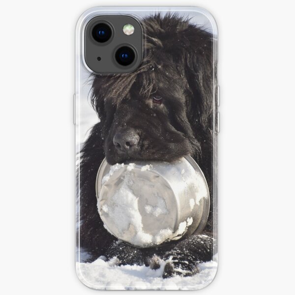 Hungry Newfoundland dog 1 iPhone Soft Case