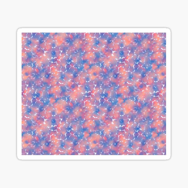Orange & Indigo Floral Leopard Paint - Leopard Print Inspired Pattern Sticker