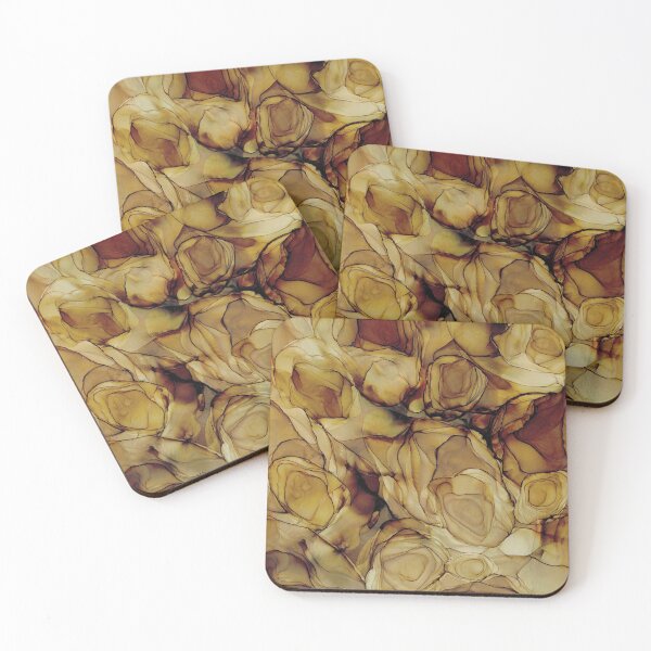 Item preview, Brown Teakwood:  Original Abstract Alcohol Ink Painting designed and sold by herzart.