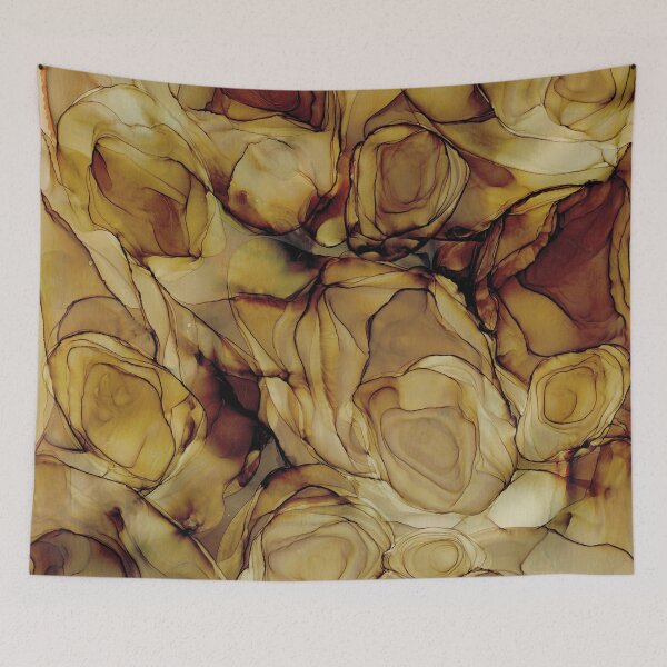 Item preview, Brown Teakwood:  Original Abstract Alcohol Ink Painting designed and sold by herzart.