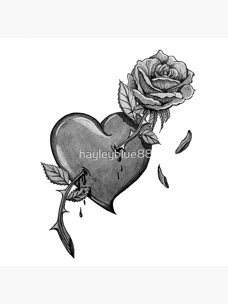 Download Rose Heart Art Board Print By Hayleyblue88 Redbubble