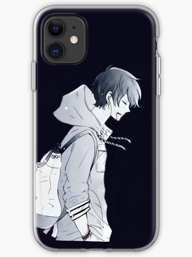 Anime Guy With Headphones Iphone Case Cover By Basicsdead Redbubble