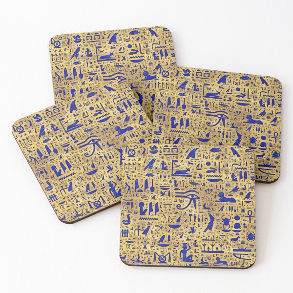 Item preview, Egyptian hieroglyphic Lapis Lazuli and Gold designed and sold by k9printart.