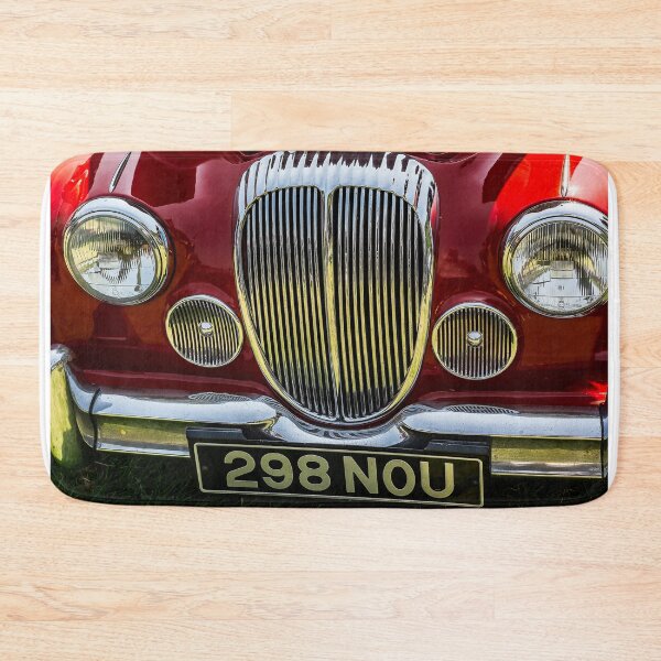 Item preview, The front of a red 1964 Daimler 2.5L saloon on display at a car show designed and sold by Graham Cornall.