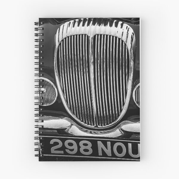 Item preview, A black and white image of the front of a 1964 Daimler 2.5L saloon on display at a car show designed and sold by Graham Cornall.