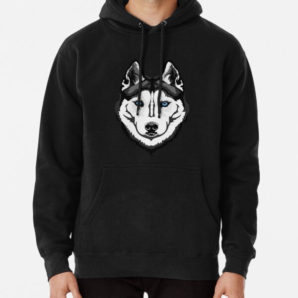 Mens Pullover Hoodie Sweater with Pockets Vintage Siberian Husky Mens Pullover Hoodie Sweater with Pockets Vintage Siberian Husky
