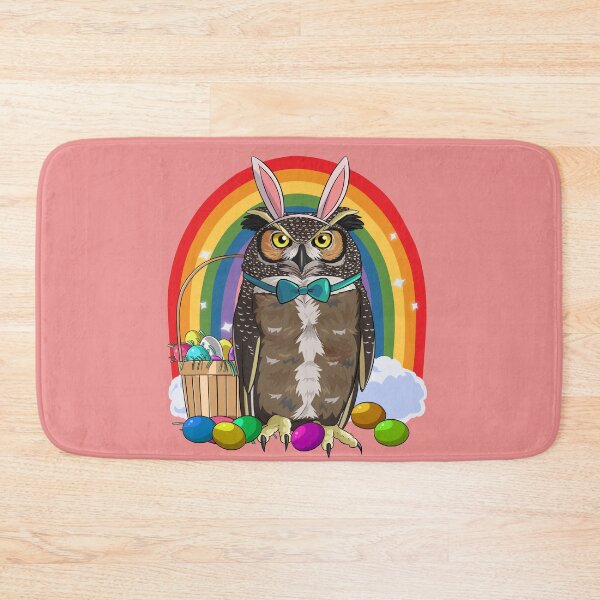 Item preview, Great Horned Owl Bunny Happy Easter Day designed and sold by Nosek1ng.