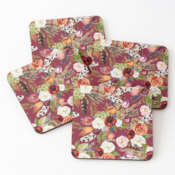 Item preview, Burgundy Boho Floral designed and sold by MetallicDreams.