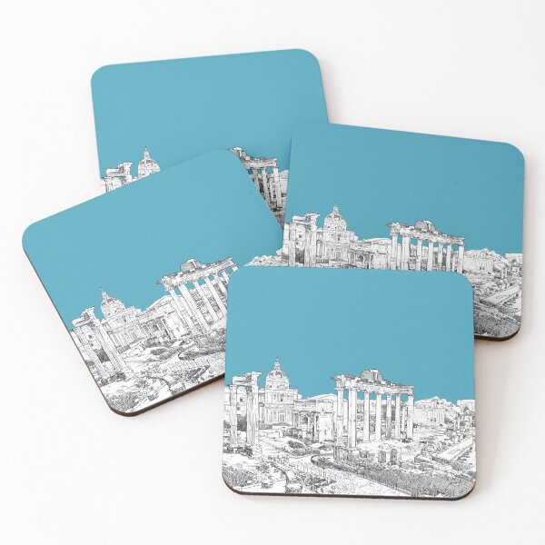 Item preview, Drawing of Forum Romanum against teal sky  designed and sold by StefanAlfonso.
