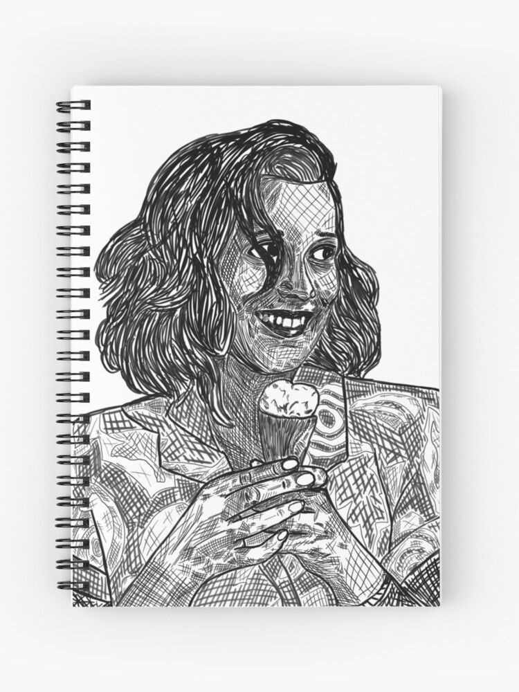 Stranger Things 3 Eleven Romper Stylized Black and White Hatch Drawing  Millie Bobby Brown