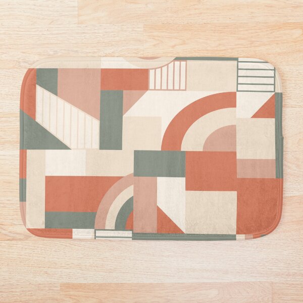 Earthy Blocks Bath Mat