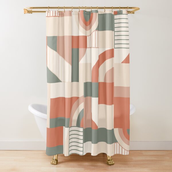 Earthy Blocks Shower Curtain