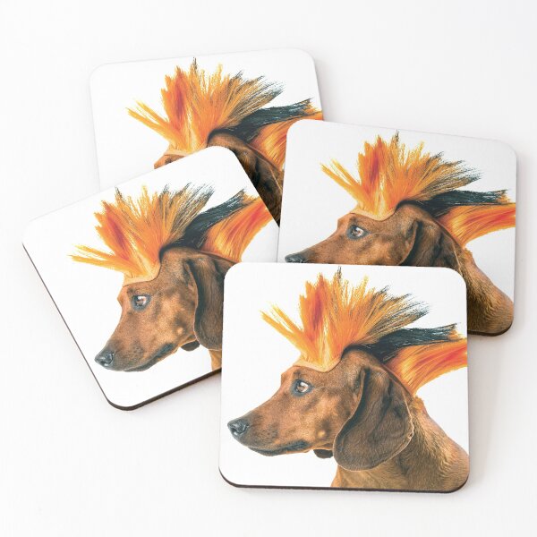 Item preview, Punk Rock Mohawk Dachshund Dog Transparent Background designed and sold by srgreen.