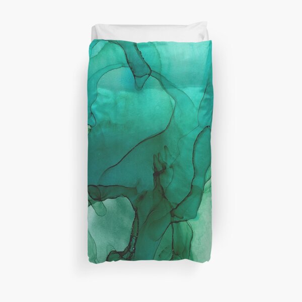 Green Abstract Hunting I Duvet Cover