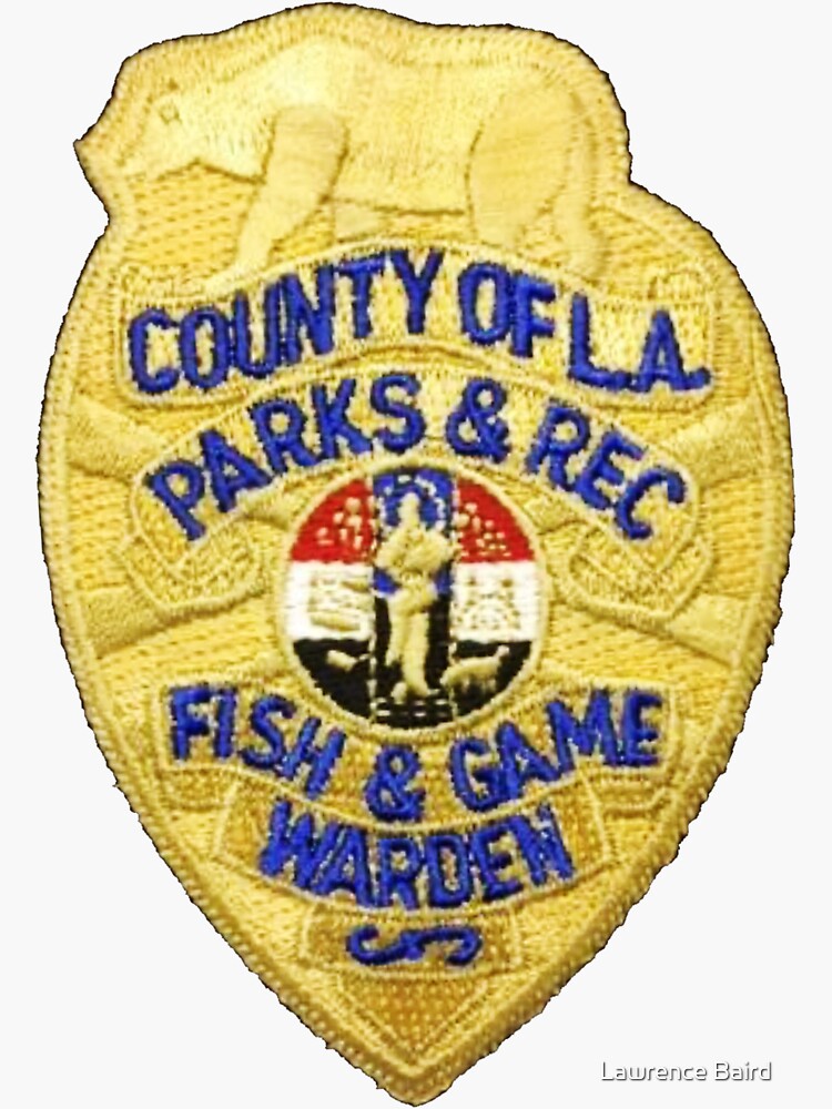 "Los Angeles County Game Warden" Sticker by lawrencebaird Redbubble