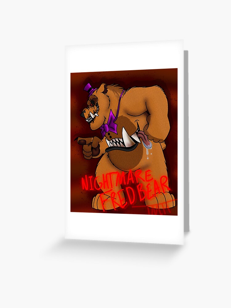 Personalized Fnaf Five Nights At Freddy's Nightmare Fredbear Birthday Card  - Red Heart Print