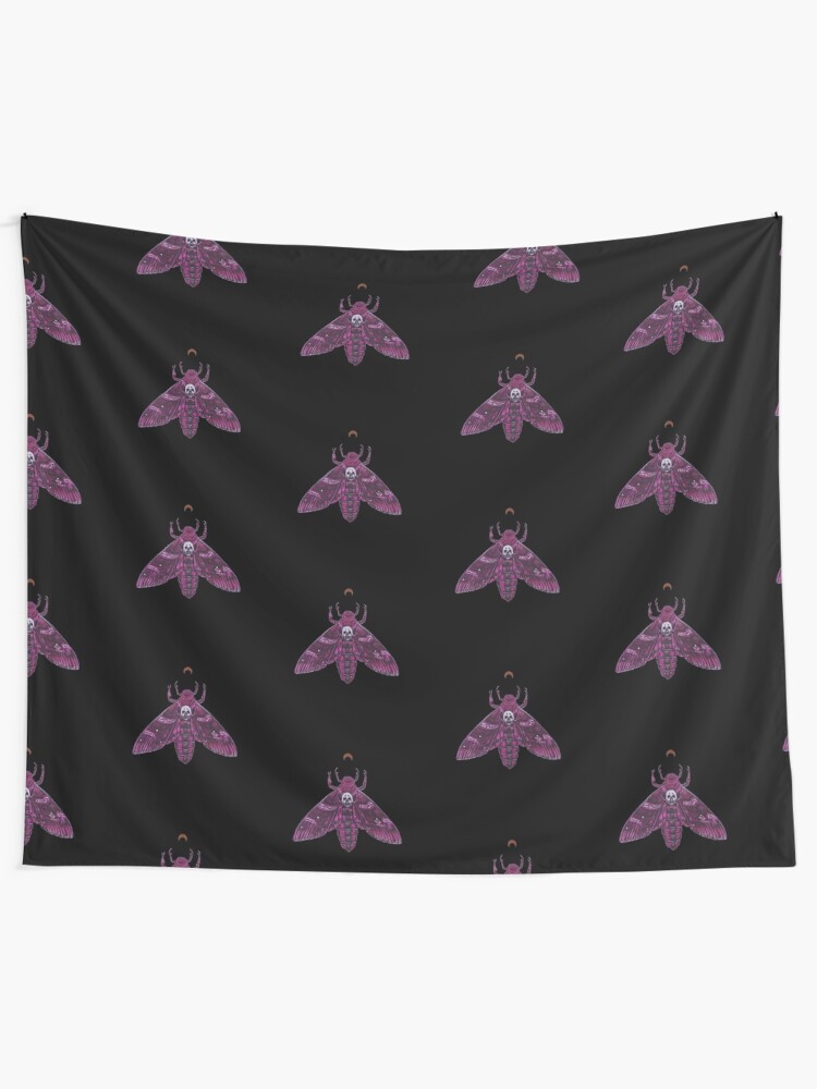 Alternate view of Pink Deathhead Moth Tapestry