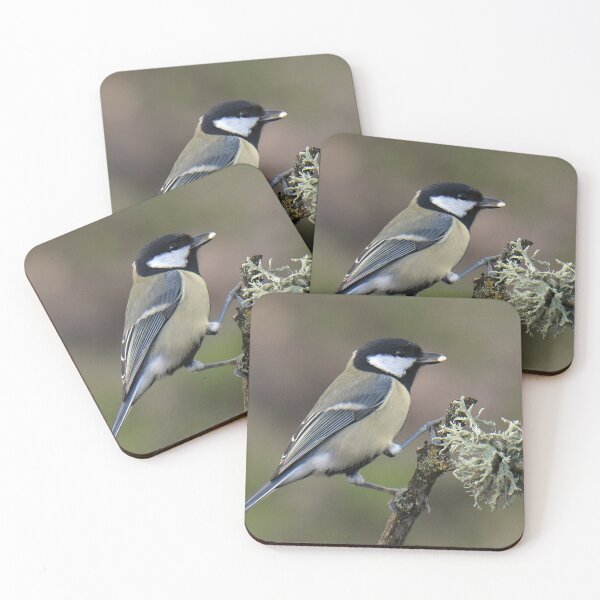 Item preview, Great Tit perching with lichen designed and sold by Holmewood.