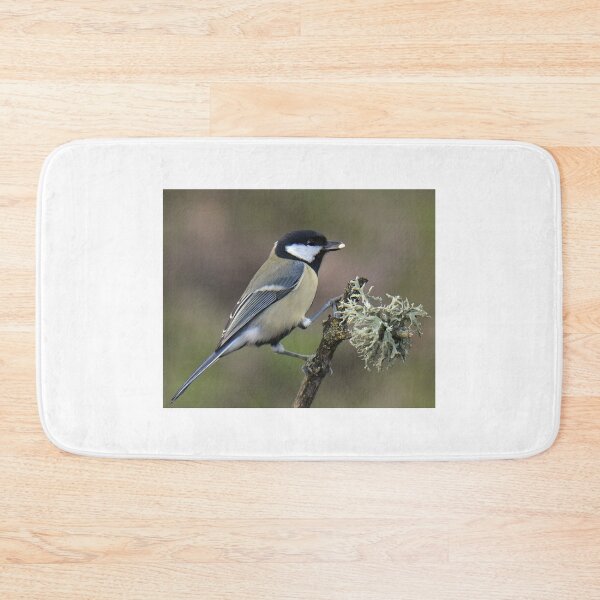Item preview, Great Tit perching with lichen designed and sold by Holmewood.