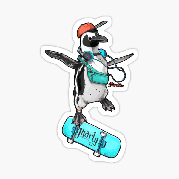 Item preview, Gnarly Skater Penguin designed and sold by Sabtastic.