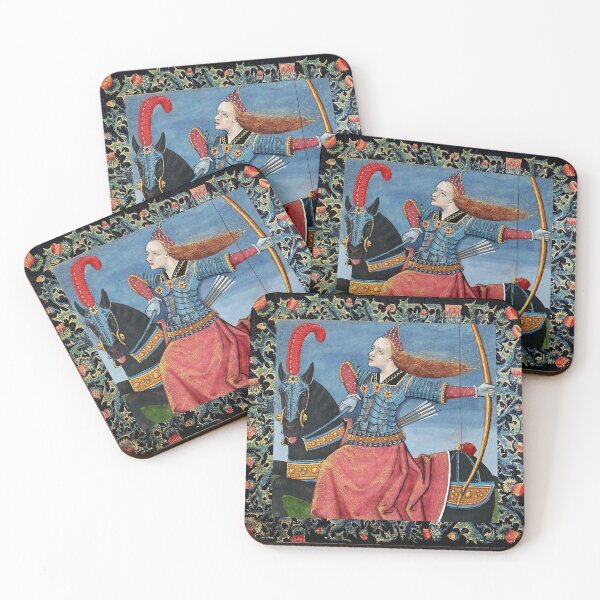 Item preview, PRINCESS PENTHESILEA HORSEBACK, RED THISTLES FLORAL designed and sold by BulganLumini.