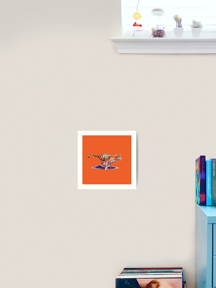 Thumbnail 2 of 3, Art Print, The Tiger - orange version designed and sold by dmtab.