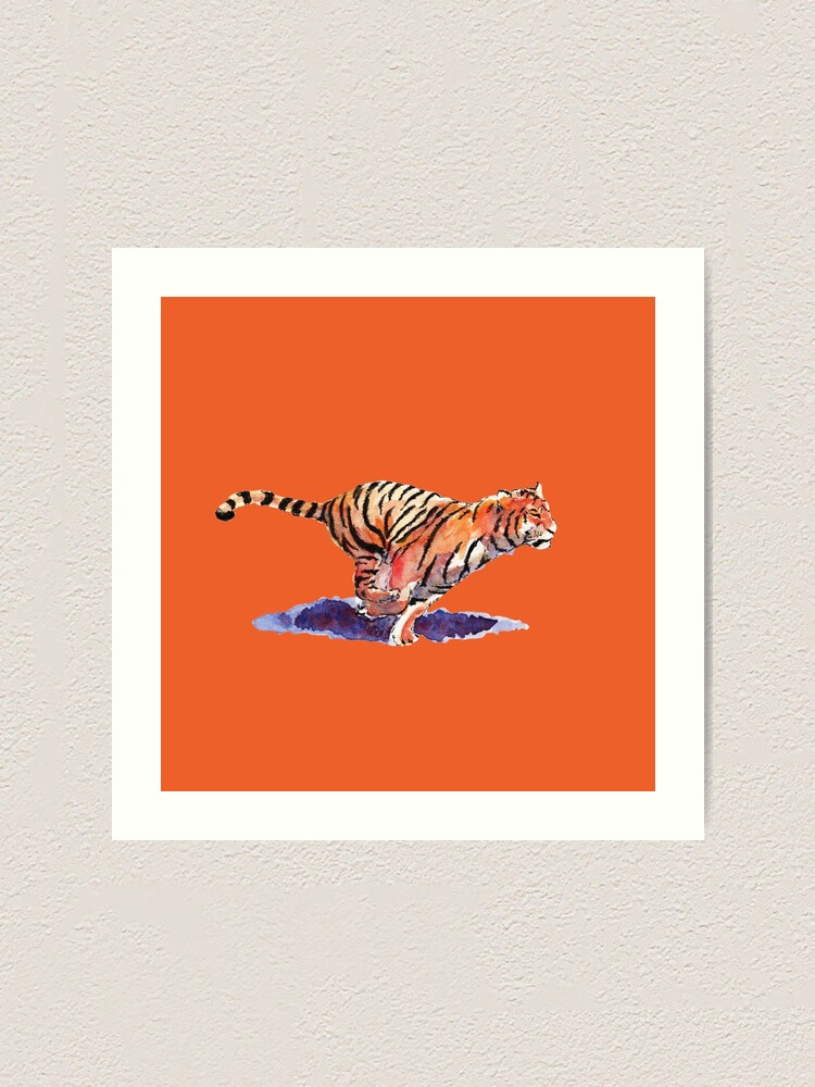 Thumbnail 1 of 3, Art Print, The Tiger - orange version designed and sold by dmtab.