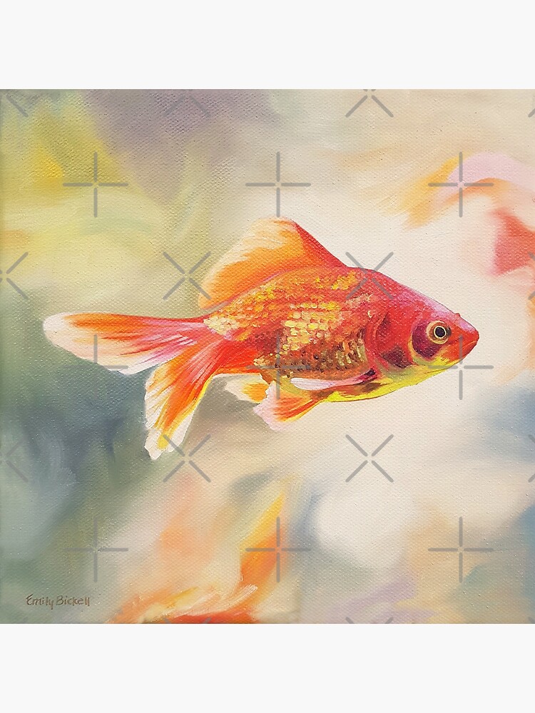 Beautiful Goldfish swimmin' Poster, picture, metal print, paint by