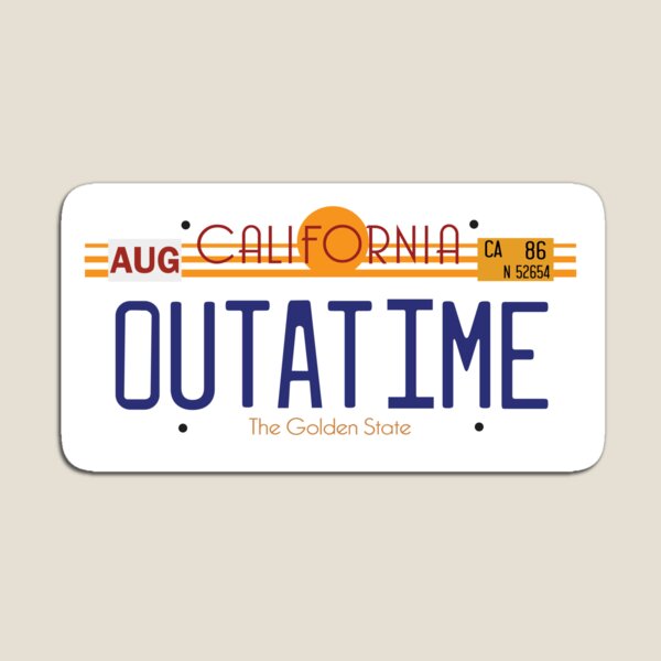 Item preview, 'Back to the Future' OUTATIME Delorean License Plate designed and sold by MattRuggz.